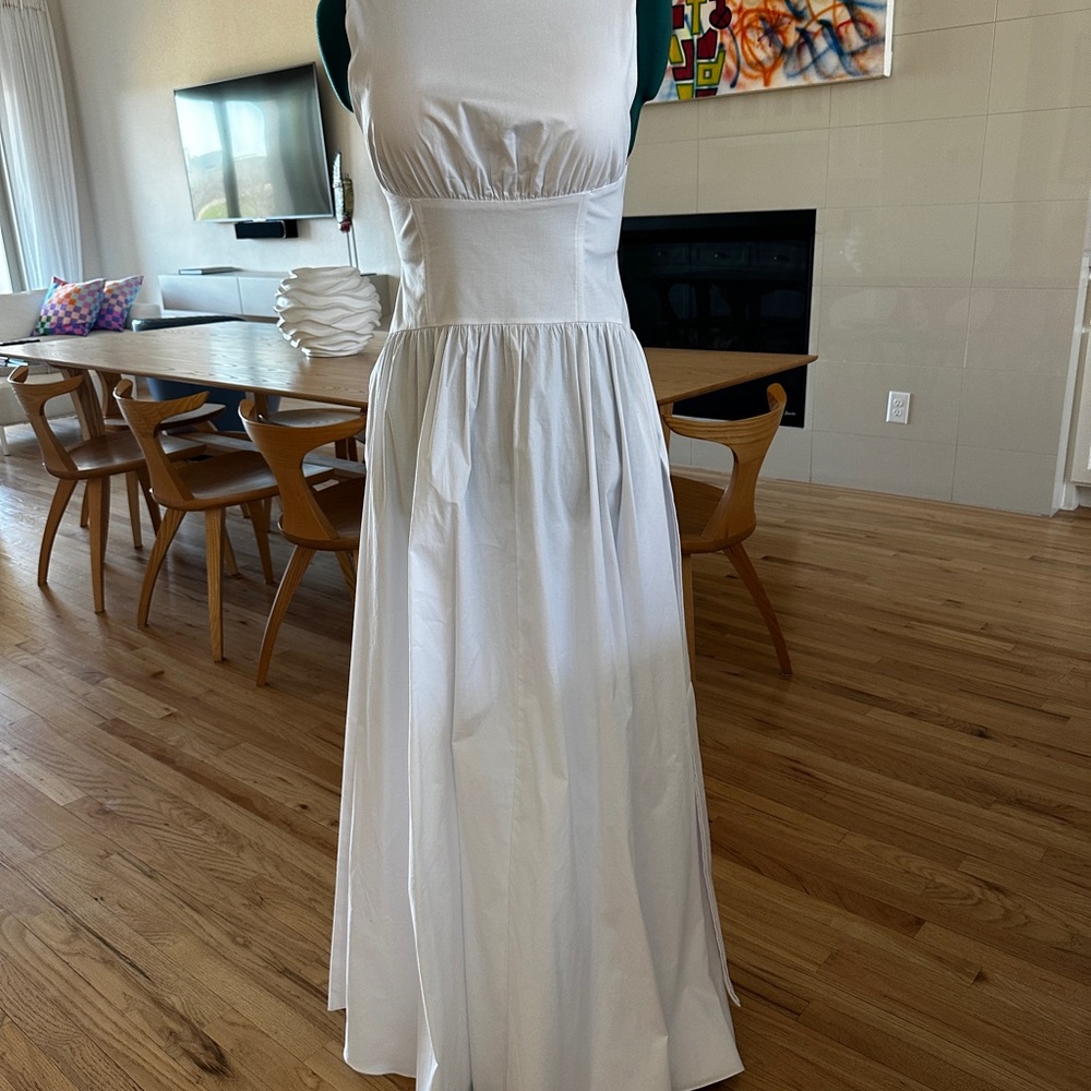 Andrea Iyamah White Halter Sleeveless Maxi Dress